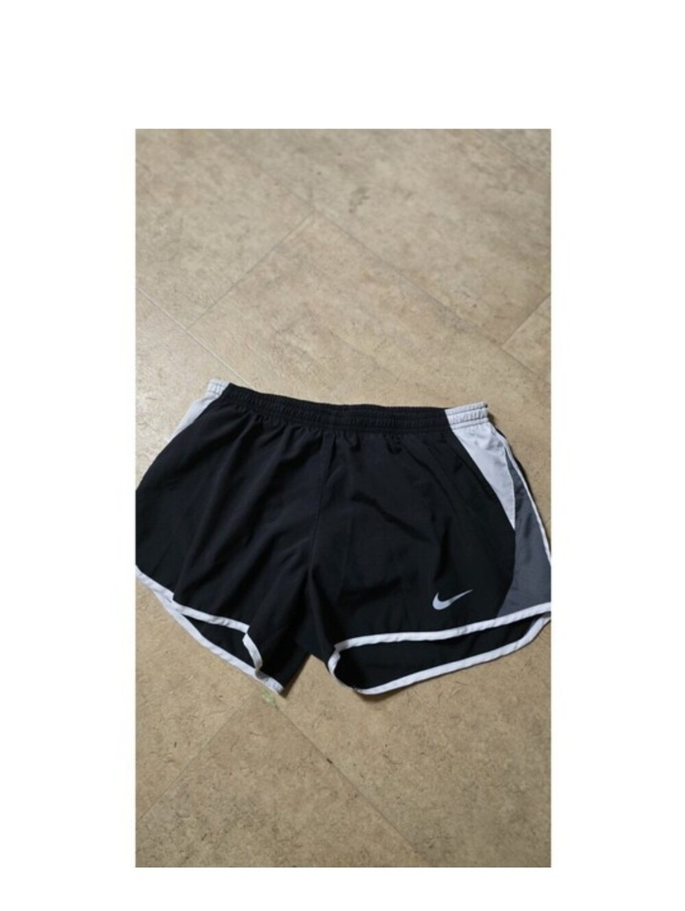 Nike Black Athletic Running Shorts with White Trim - Picture 3 of 6